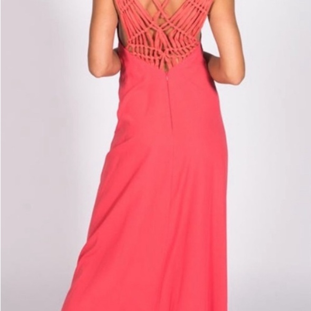 Maje bright coral long maxi dress
